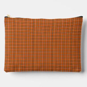 Pumpkin Orange Plaid Retro Color Accessory Pouch