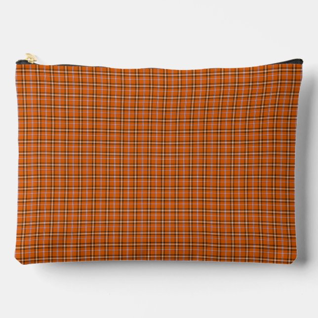 Pumpkin Orange Plaid Retro Color Accessory Pouch (Front)