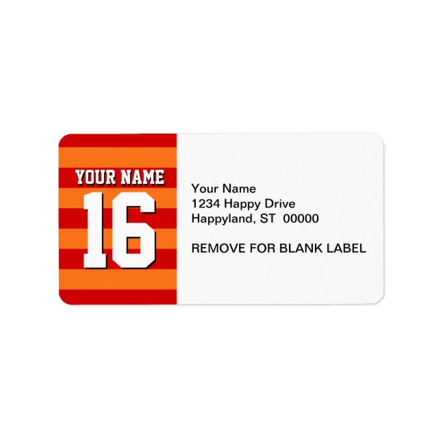 Pumpkin Orange Red Team Jersey Preppy Stripe Label (Front)