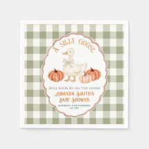 Pumpkin Orange Silly Goose Baby Shower Napkins