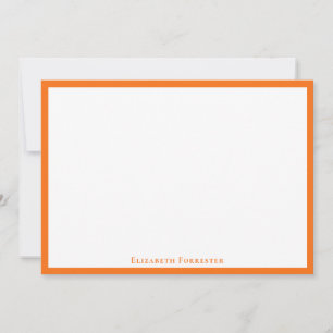 Pumpkin Orange Simple Minimalist Border Note Card