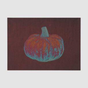 Pumpkin Orange Teal Autumn Vintage Texture Tissue Paper