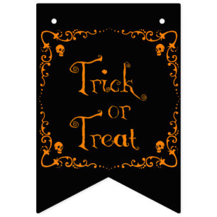 Pumpkin Orange Trick or Treat  Bunting