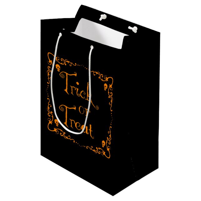 Pumpkin Orange trick or treat Gift Bag (Front Angled)