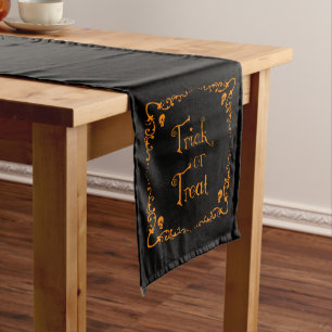 Pumpkin Orange Trick or Treat Medium Table Runner