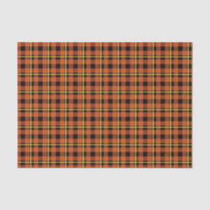 Pumpkin Orange & Yellow Tartan Tissue Paper