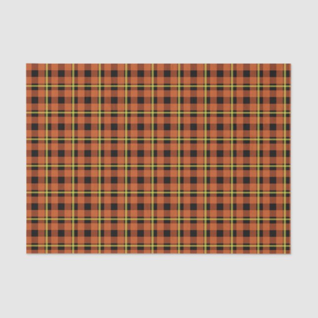 Pumpkin Orange & Yellow Tartan Tissue Paper (Front)