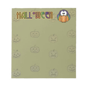 pumpkin owl notepad