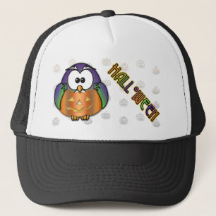 pumpkin owl trucker hat