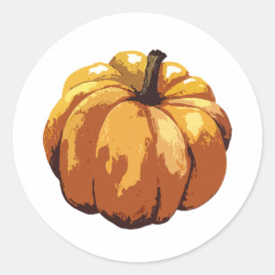 Pumpkin Painting Art Classic Round Sticker