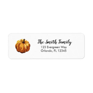 Pumpkin Painting Autumn Design Return Address