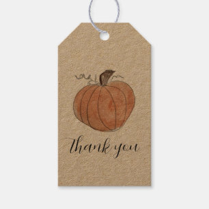 Pumpkin Painting Autumn Gift Tag