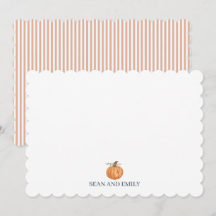 Pumpkin Painting Autumn Wedding Stationary Thank You Card