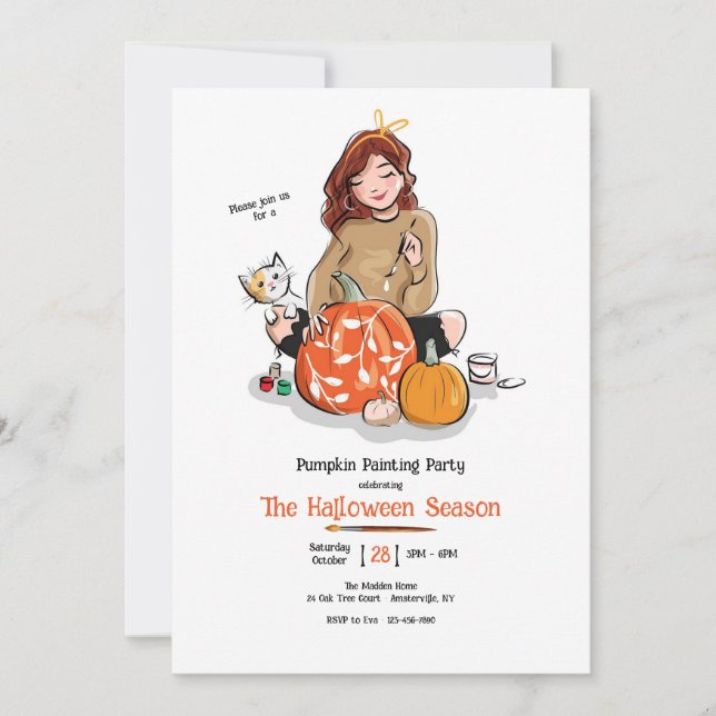 Pumpkin Painting Party Invitation (Front)