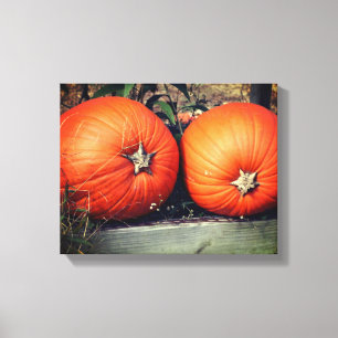 Pumpkin Pair Fall  Canvas Print