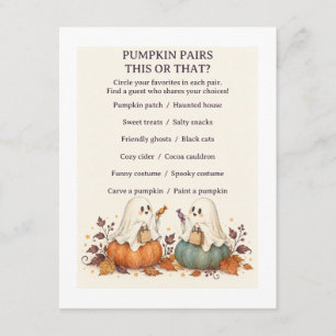 Pumpkin Pairs Halloween This or That Game Card