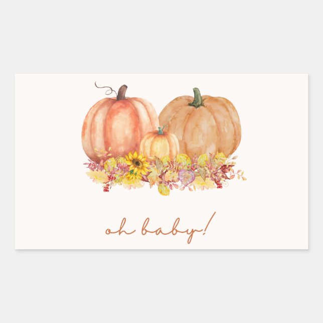 Pumpkin Pampas Grass Baby Shower Favour Tag (Front)