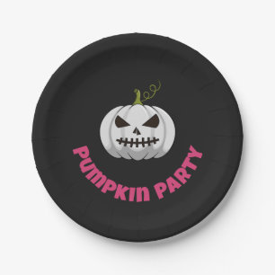 Pumpkin Paper Plate With Pumpkin Party Text