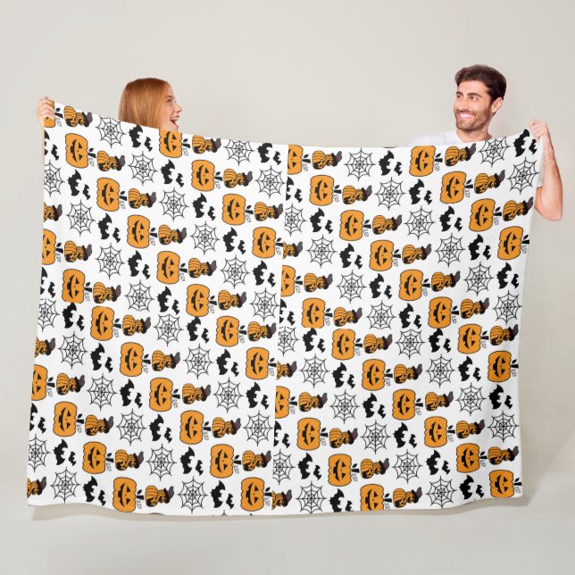 Pumpkin Parade Fleece Blanket (In Situ)