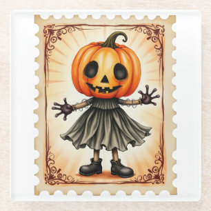 Pumpkin Parade: The Harvest Trickster Glass Coaster