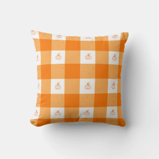 Pumpkin party by Sionna pillow with orange gingham