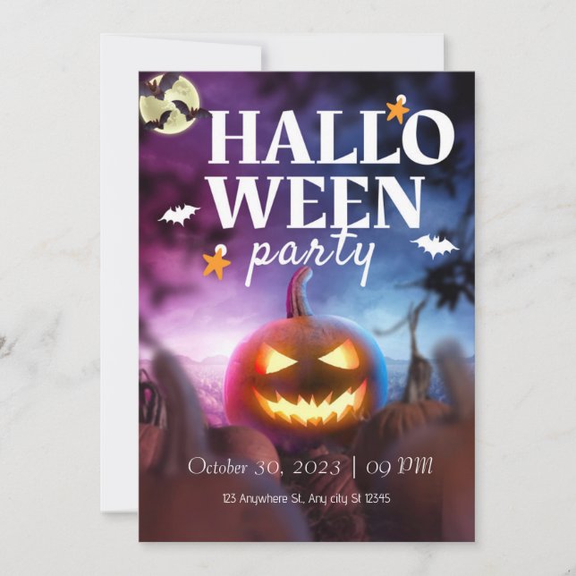 Pumpkin party invitation (Front)