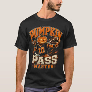 Pumpkin Pass Master Halloween Football Art T-Shirt