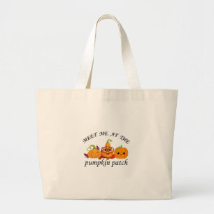 Pumpkin Patch Adventures: Fall Tee Large Tote Bag