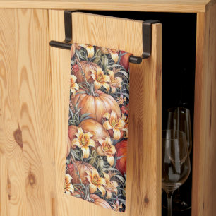 Pumpkin Patch and Daylilies Tea Towel