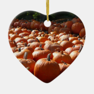 Pumpkin Patch Autumn Harvest Photography Ceramic Tree Decoration