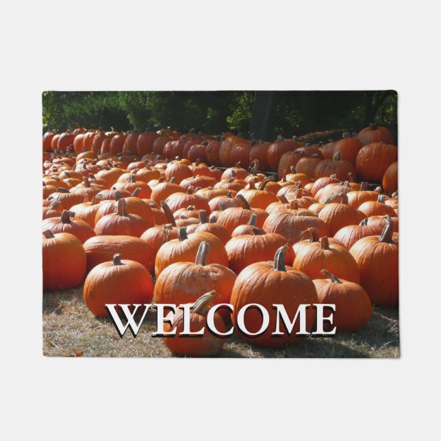 Pumpkin Patch Autumn Harvest Photography Doormat (Front)