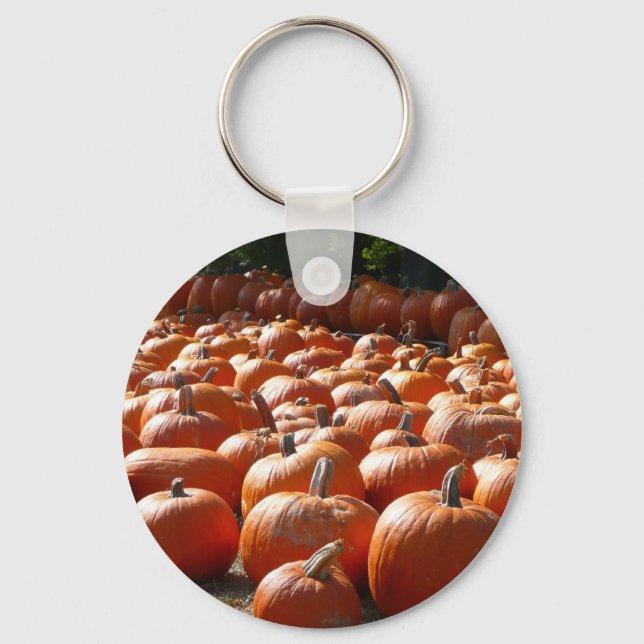 Pumpkin Patch Autumn Harvest Photography Key Ring (Front)