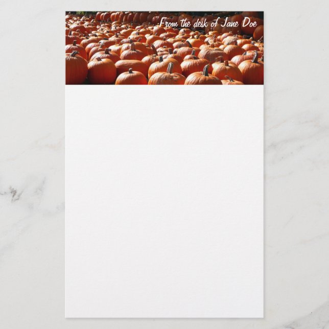Pumpkin Patch Autumn Harvest Photography Stationery (Front)