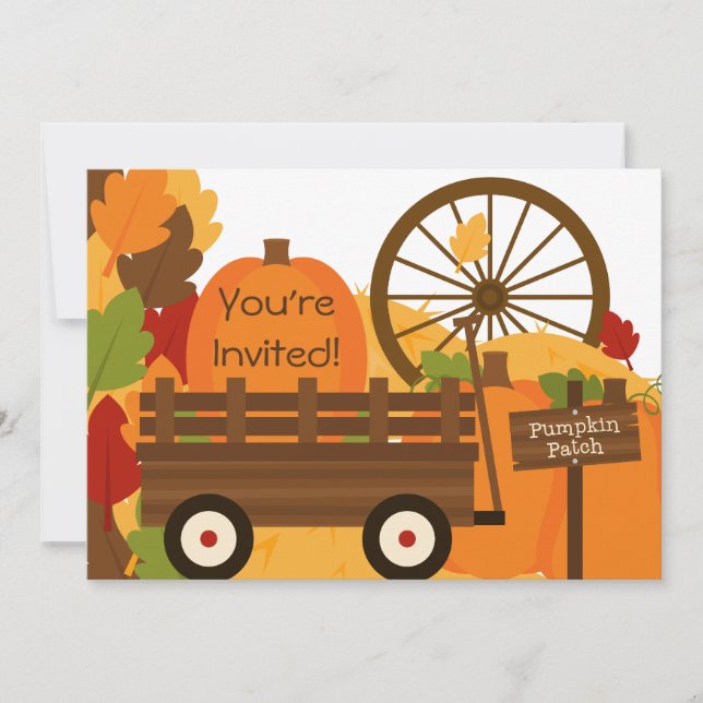 Pumpkin Patch Autumn Party Invitations (Front)