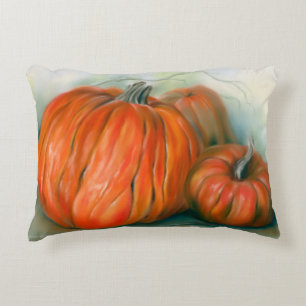 Pumpkin Patch Autumn Trio Pastel Art Decorative Cushion
