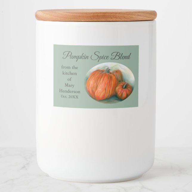 Pumpkin Patch Autumn Trio Pastel Art Food Label (Front)