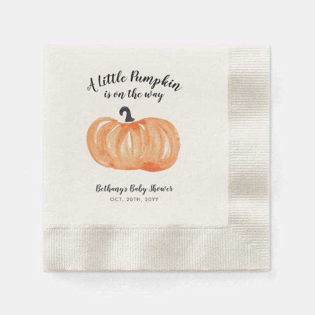 Pumpkin Patch Baby Shower Napkin (Front)