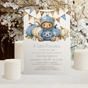 Pumpkin Patch Bear Baby Shower Invitation