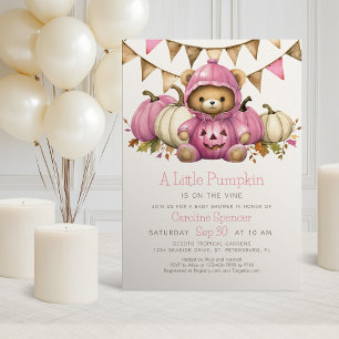 Pumpkin Patch Bear Baby Shower Invitation