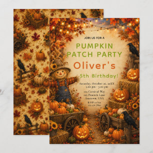 Pumpkin Patch Birthday Party Invitation