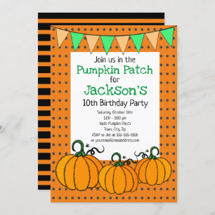 Pumpkin Patch Birthday Party Invitation