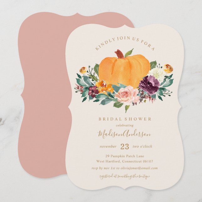 Pumpkin Patch Bridal Shower Fall Invitation (Front/Back)