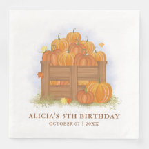Pumpkin Patch Butterfly Fall Leaves Birthday