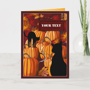 Pumpkin Patch Cats Custom Card