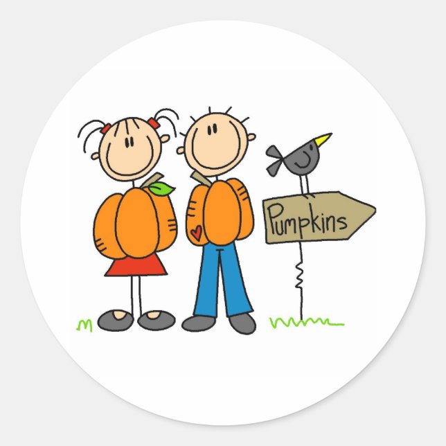 Pumpkin Patch Classic Round Sticker (Front)