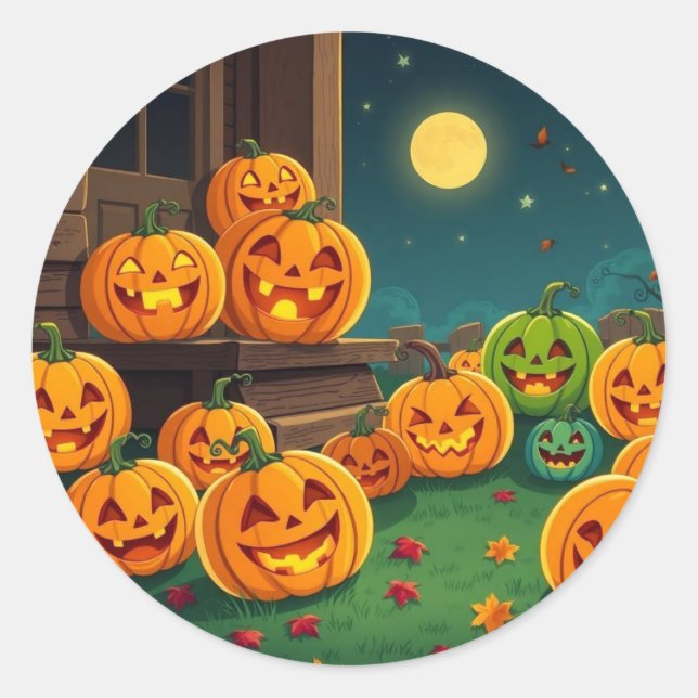 Pumpkin Patch  Classic Round Sticker (Front)