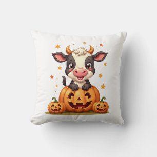 Pumpkin Patch Cow Cushion