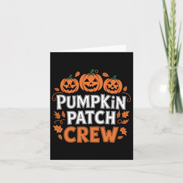 Pumpkin Patch Crew Funny Pumpkin Patch Squad Thank Card (Front)