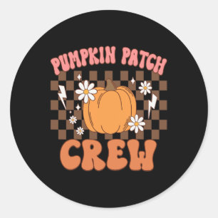 Pumpkin Patch Crew Funny Pumpkin Patch Squad Thank Classic Round Sticker