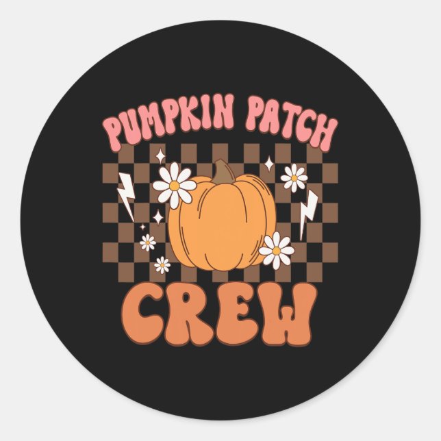 Pumpkin Patch Crew Funny Pumpkin Patch Squad Thank Classic Round Sticker (Front)